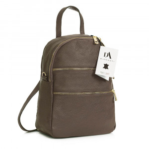 Rucsac dama din piele naturala DiAmanti Sarche Taupe Scuro